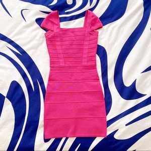 Bright Pink Marciano Bandage Dress